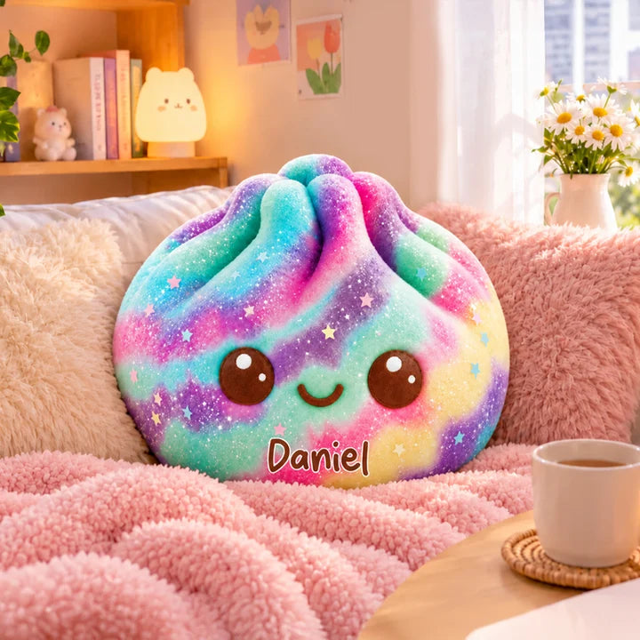 Personalized 3D Dumpling Plush Pillow – Custom Photo Food Shape Cushion Gift for Kids & Family
