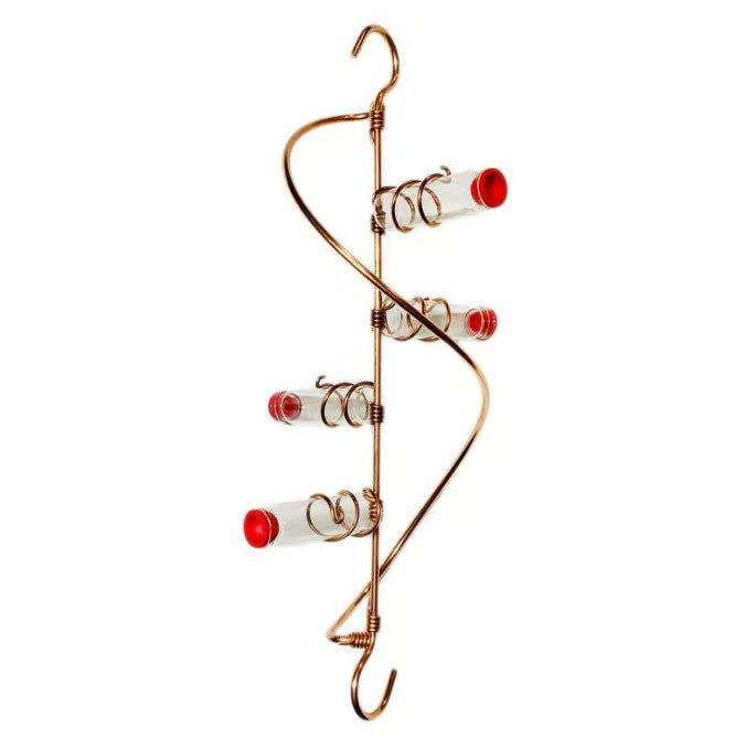 Window Hummingbird Feeder, Handcrafted Copper and Aluminum