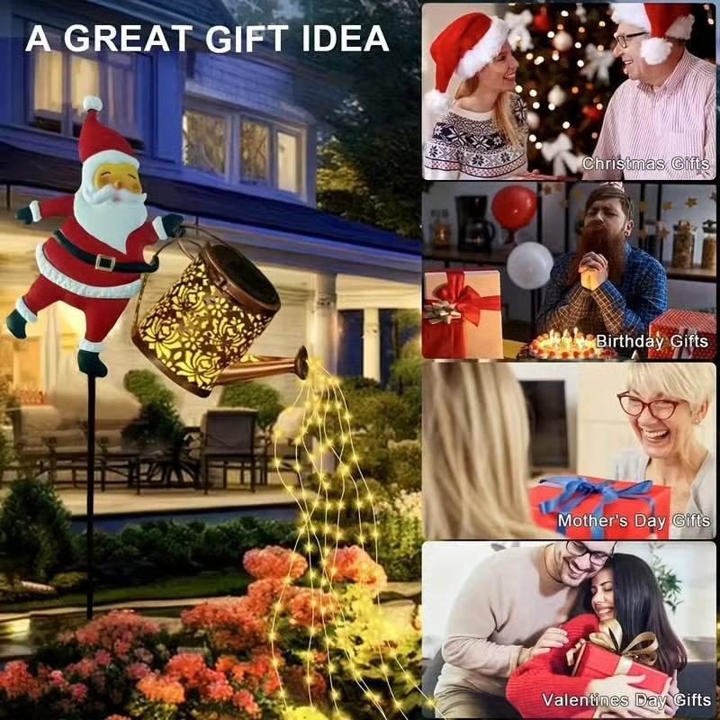 2025 Christmas Claus Solar Kettle Lights, Santa Kettle Ground Lamp Solar LED Night, Patio Yard Decorations Gifts, for Garden, Patio, Lawn & Yard Décor