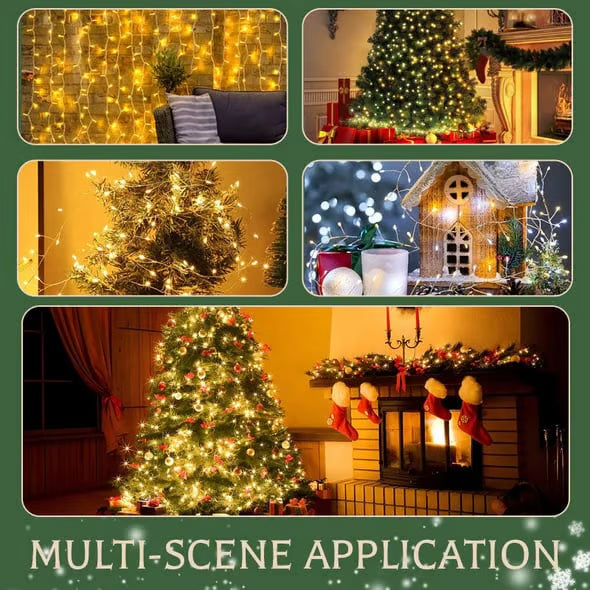 LED Copper Wire Firecracker Light String for Christmas Tree, LED Beaded Fairy Cluster Twinkle Lights, for Holiday Decoration