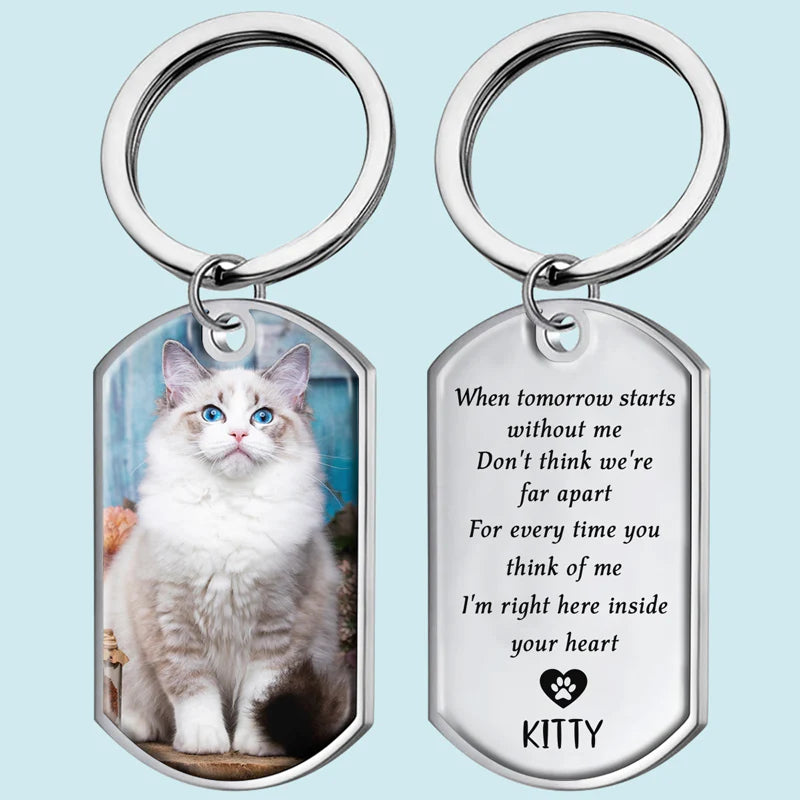 Custom Photo Forever My Furry Angel - Memorial Personalized Custom Keychain