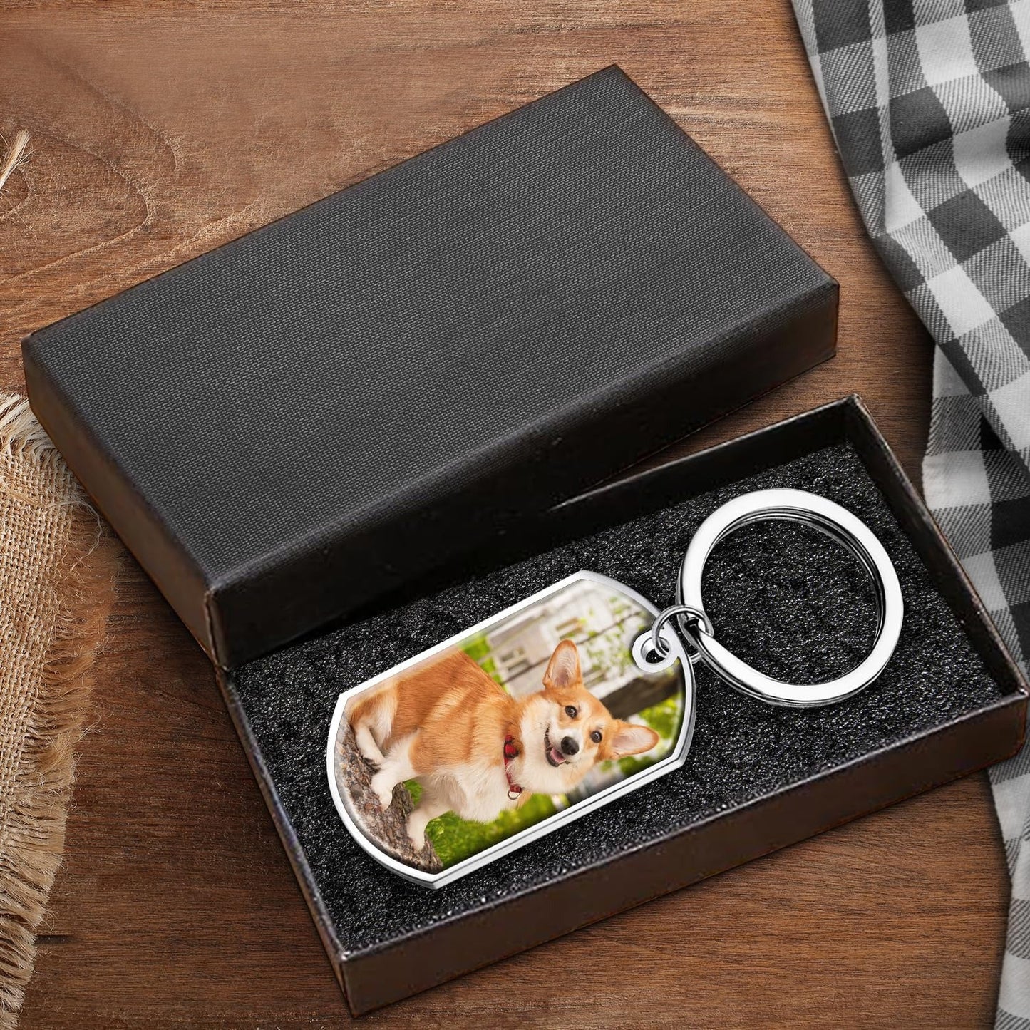 Custom Photo Forever My Furry Angel - Memorial Personalized Custom Keychain