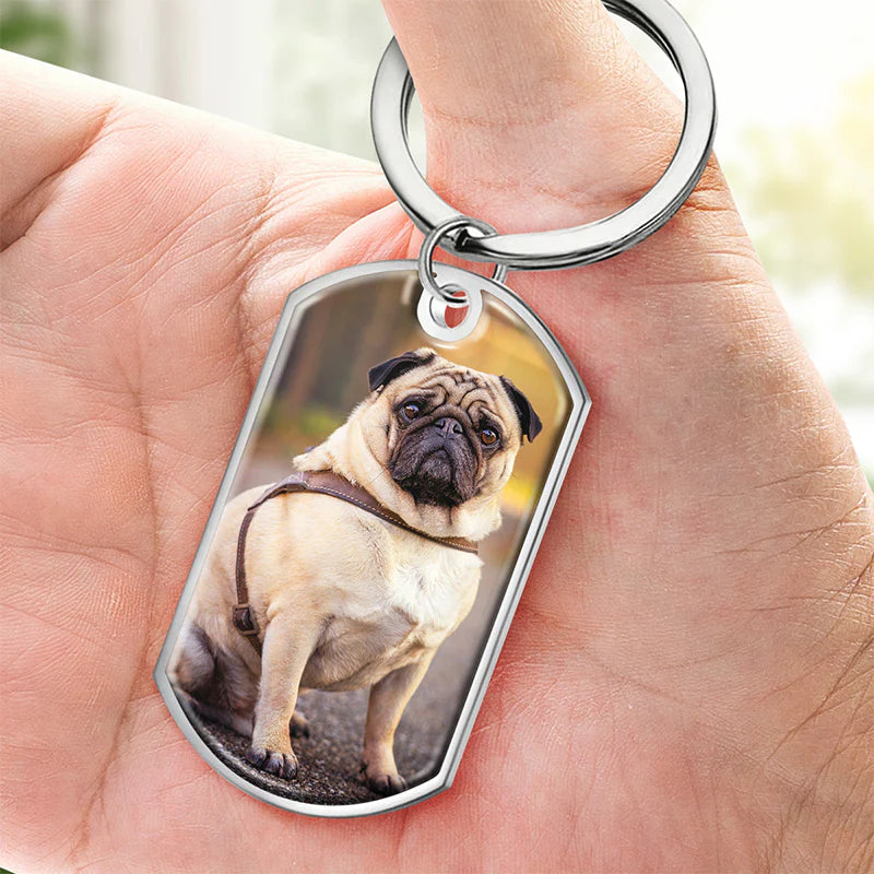 Custom Photo Forever My Furry Angel - Memorial Personalized Custom Keychain