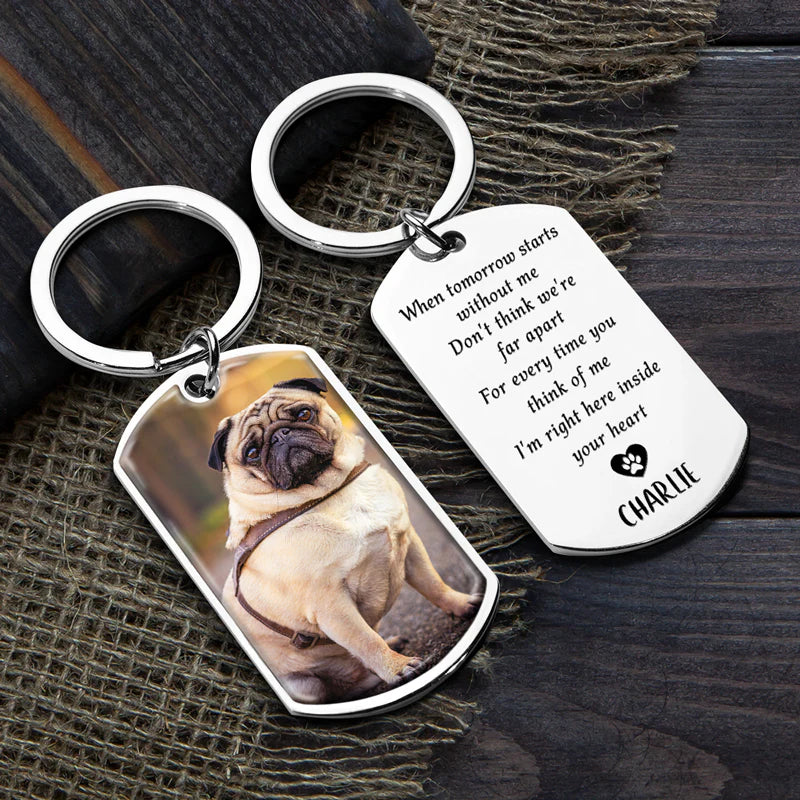 Custom Photo Forever My Furry Angel - Memorial Personalized Custom Keychain