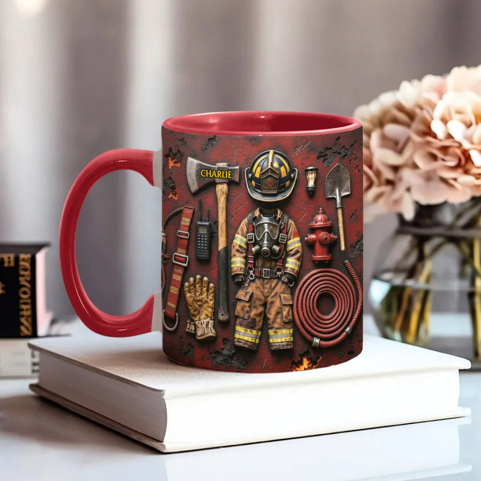 Proud Firefighter - Personalized Firefighter 3D Accent Mug