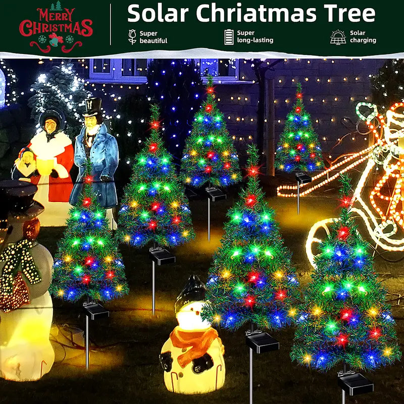 2026 New Waterproof Solar Christmas Tree Lights Holiday Decorations