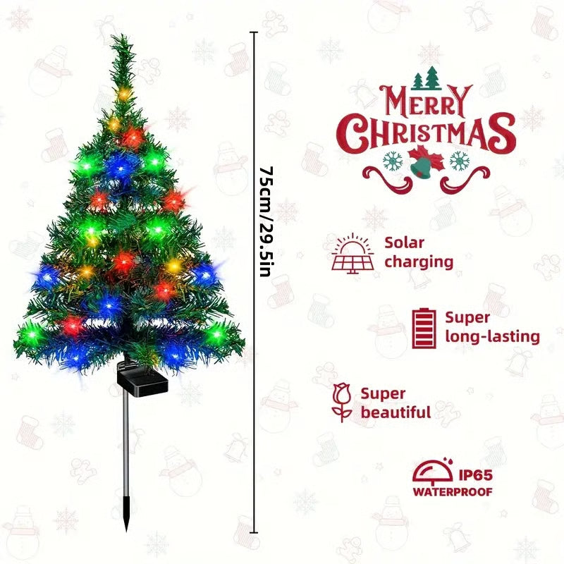 2026 New Waterproof Solar Christmas Tree Lights Holiday Decorations