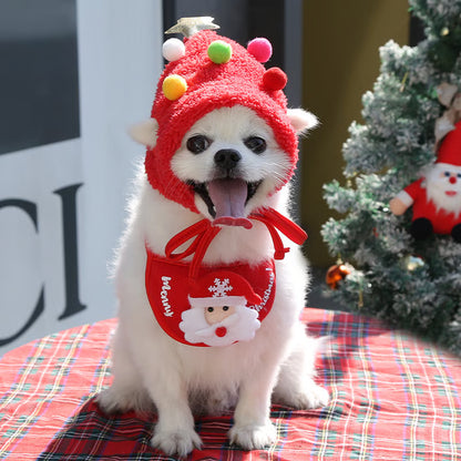Acogedor gorro de asta para mascota para Navidad