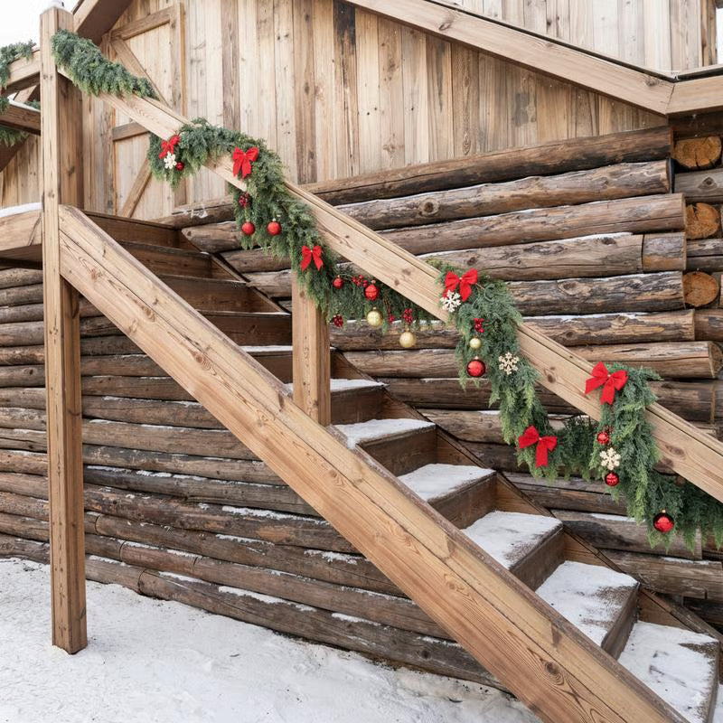 Pre-Lit Cedar Christmas Garland – 6FT of Warm LED Glow & Lifelike Pine for Cozy Holiday Spaces