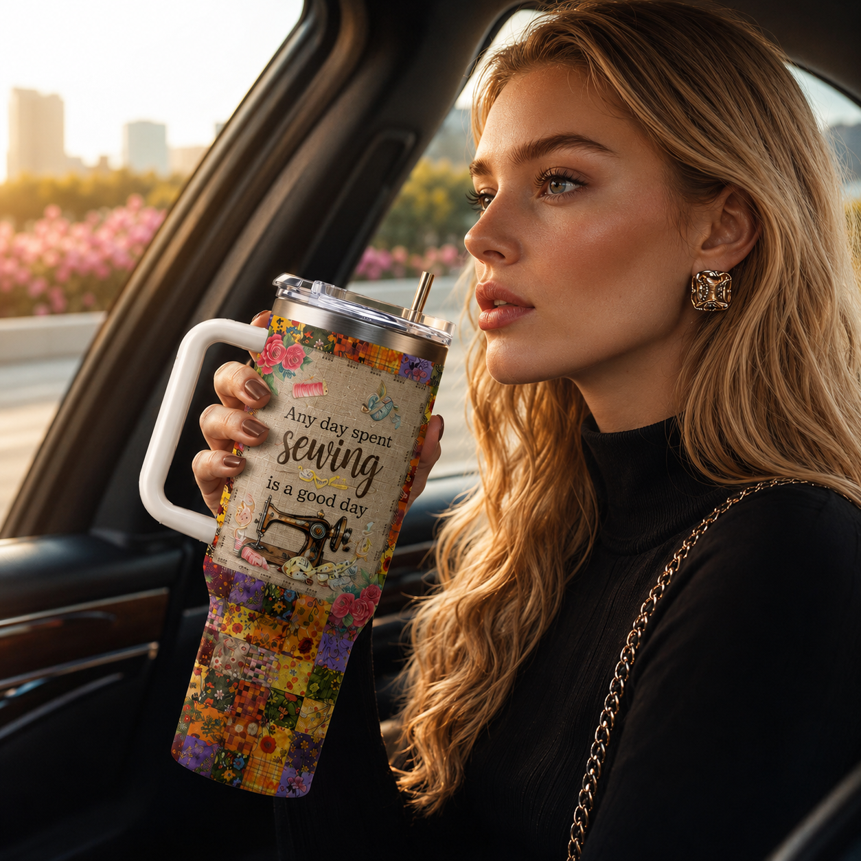 Funny Sewing Tumbler 40oz – Gift for Quilters & Sewing Lovers