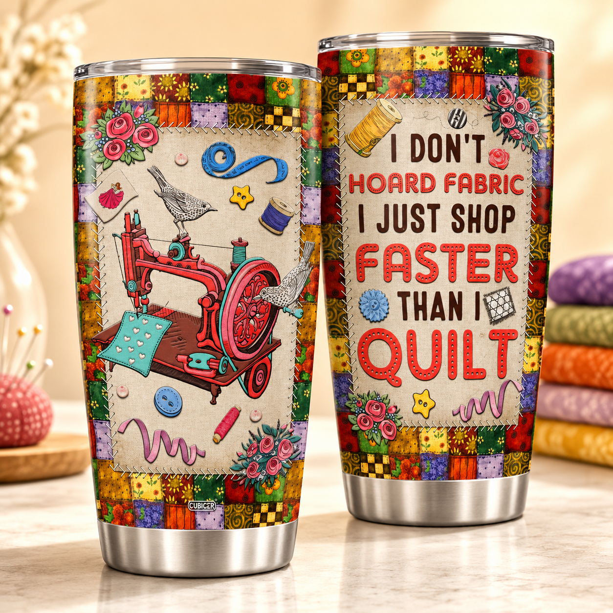 Funny Sewing Tumbler 20oz – Gift for Quilters & Sewing Lovers