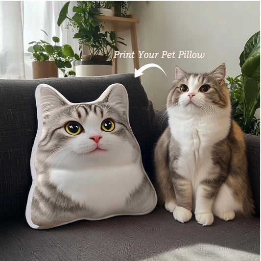 Custom Cat Photo Pillow, Pet Lover Gift, Dog Pillow, Pet Portrait Pillow, Pet Memorial