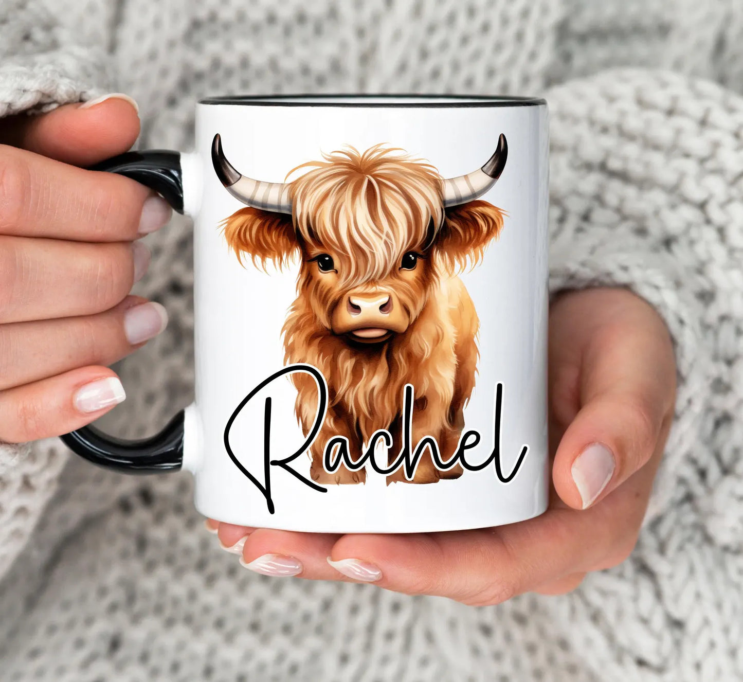 Personalized Highland Cow Coffee Mug, Cute Highland Cow Gifts Friend, Gift for Cow Lovers, Personalized Gift for Her, Birthday Gift for Her