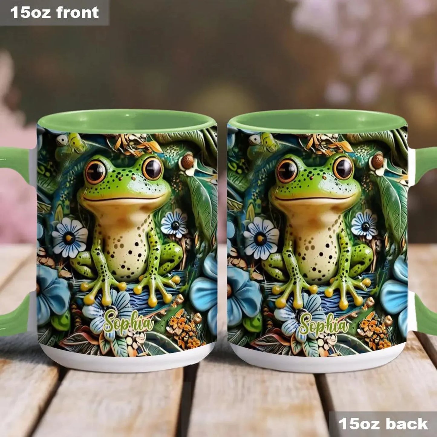 Love Frogs Personalized Frog Accent Mug, Custom Frog Mug, Frog Lover Gift, Frog Coffee Mug, Gift for Frog Lover, Mother Day Mug, Funny Cup