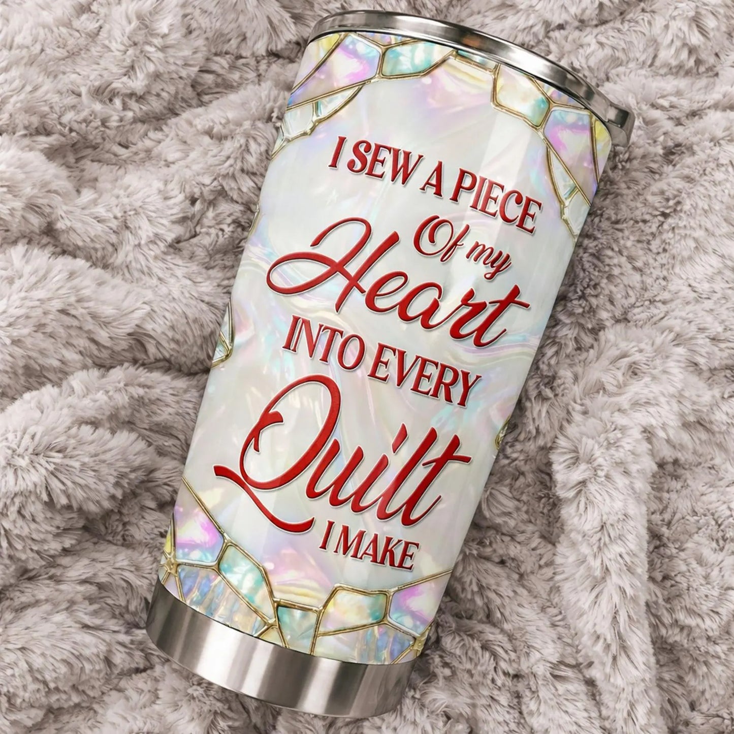 Personalized Quilting Tumbler with Name – Custom Sewing Lover Travel Cup, Quilter Gift, Seamstress Gift, Grandma Gift for Her