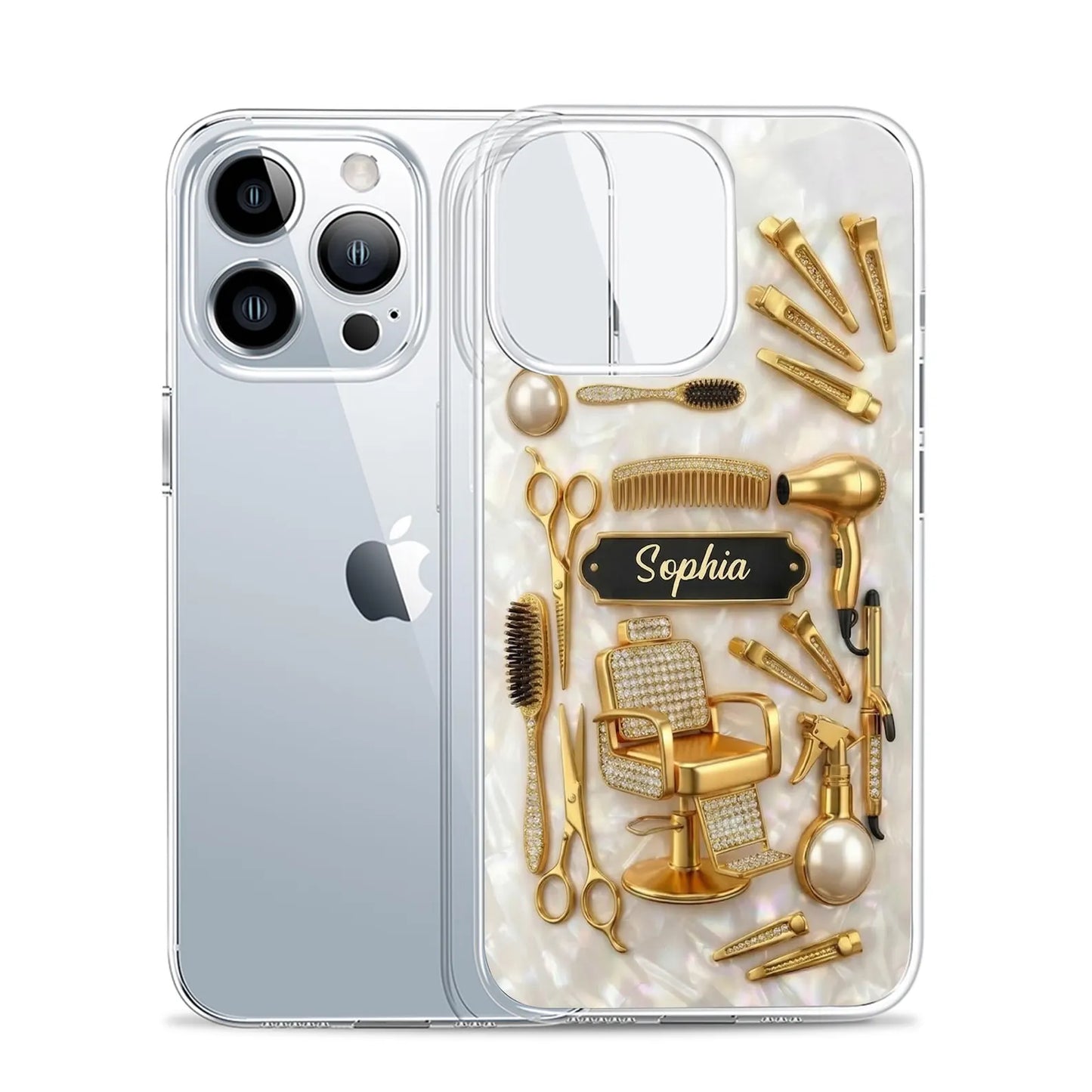 Personalized Hair Stylists And Beauty Phone Case, Custom Name Hairdresser Barber Shop Gift for Hairstylists, Phone Case for iPhone 17 16 15