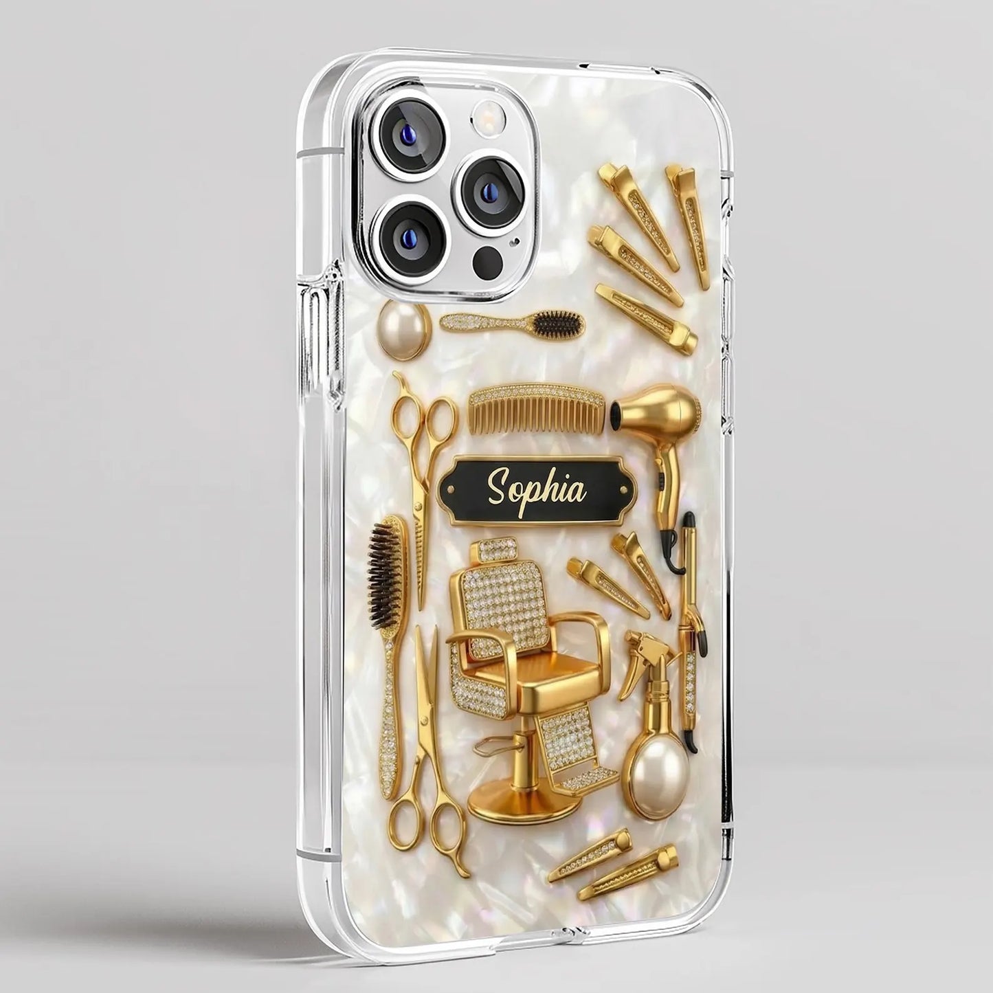 Personalized Hair Stylists And Beauty Phone Case, Custom Name Hairdresser Barber Shop Gift for Hairstylists, Phone Case for iPhone 17 16 15