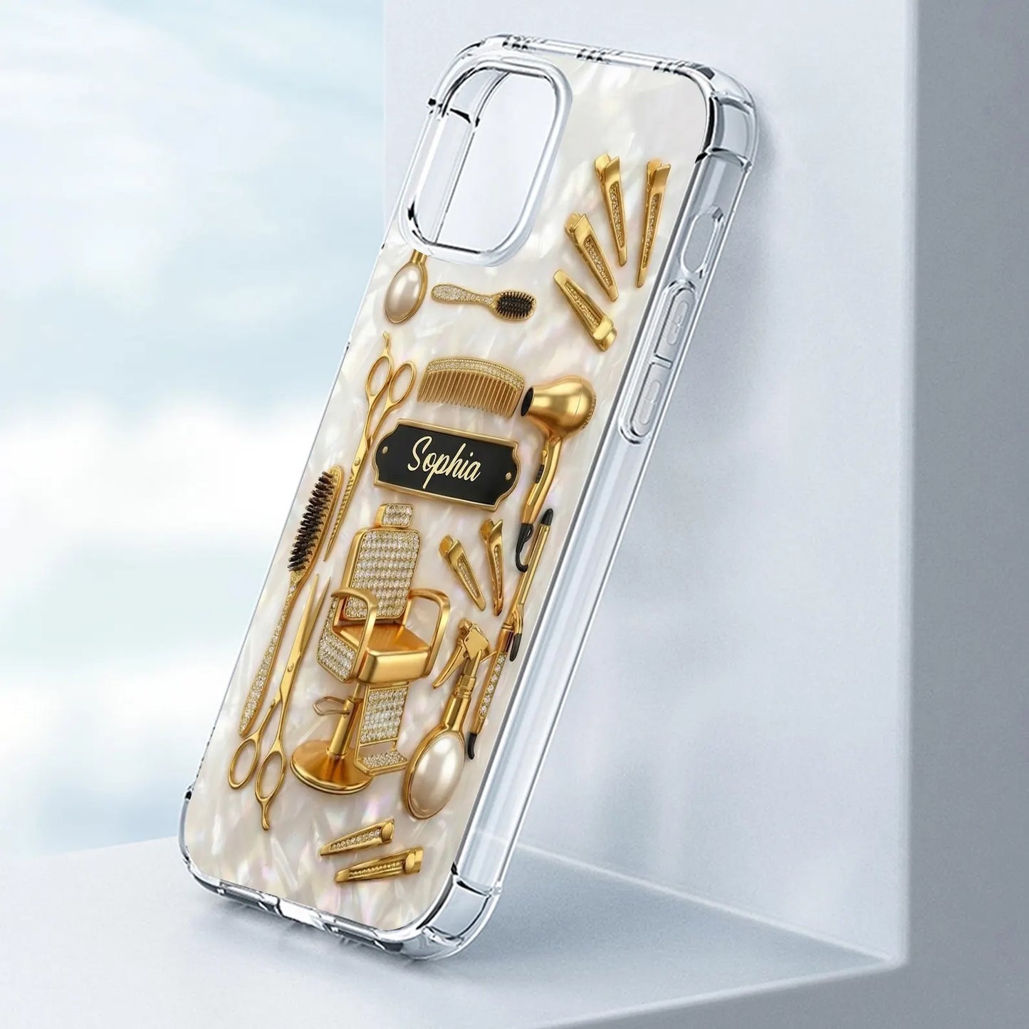 Personalized Hair Stylists And Beauty Phone Case, Custom Name Hairdresser Barber Shop Gift for Hairstylists, Phone Case for iPhone 17 16 15