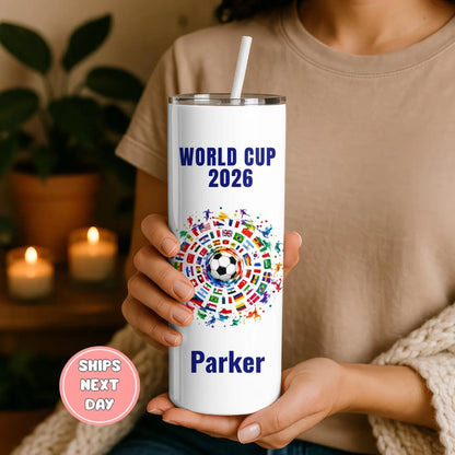 Custom World Cup 2026 Tumbler | Personalized Soccer Fan Gifts | WC 2026 Gifts | 20 oz Tumbler | Football Lover Gifts