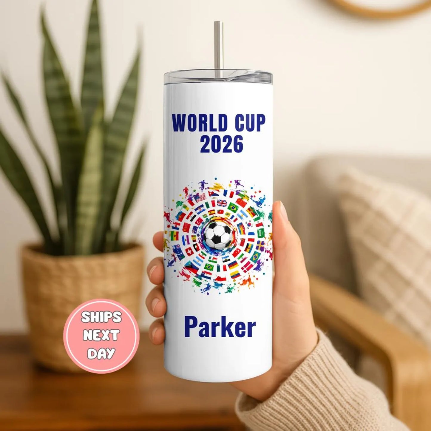 Custom World Cup 2026 Tumbler | Personalized Soccer Fan Gifts | WC 2026 Gifts | 20 oz Tumbler | Football Lover Gifts