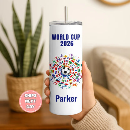 Custom World Cup 2026 Tumbler | Personalized Soccer Fan Gifts | WC 2026 Gifts | 20 oz Tumbler | Football Lover Gifts