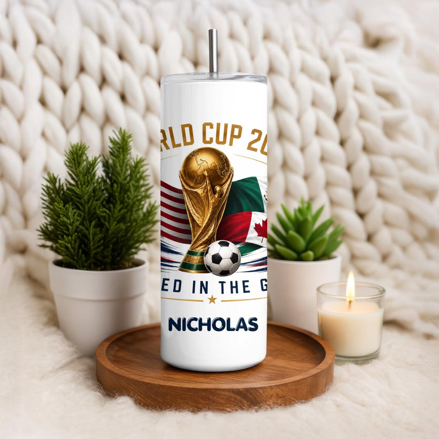Custom World Cup 2026 Tumbler | Personalized Soccer Fan Gifts | WC 2026 Gifts | 20 oz Tumbler | Football Lover Gifts