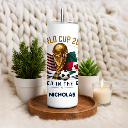 Custom World Cup 2026 Tumbler | Personalized Soccer Fan Gifts | WC 2026 Gifts | 20 oz Tumbler | Football Lover Gifts