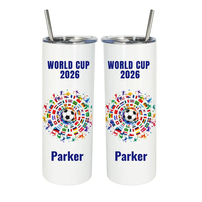 Custom World Cup 2026 Tumbler | Personalized Soccer Fan Gifts | WC 2026 Gifts | 20 oz Tumbler | Football Lover Gifts