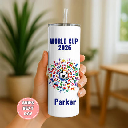 Custom World Cup 2026 Tumbler | Personalized Soccer Fan Gifts | WC 2026 Gifts | 20 oz Tumbler | Football Lover Gifts