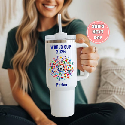 Custom World Cup 2026 Tumbler | Personalized Soccer Fan Gifts | WC 2026 Gifts | 40 oz Tumbler | Football Lover Gifts