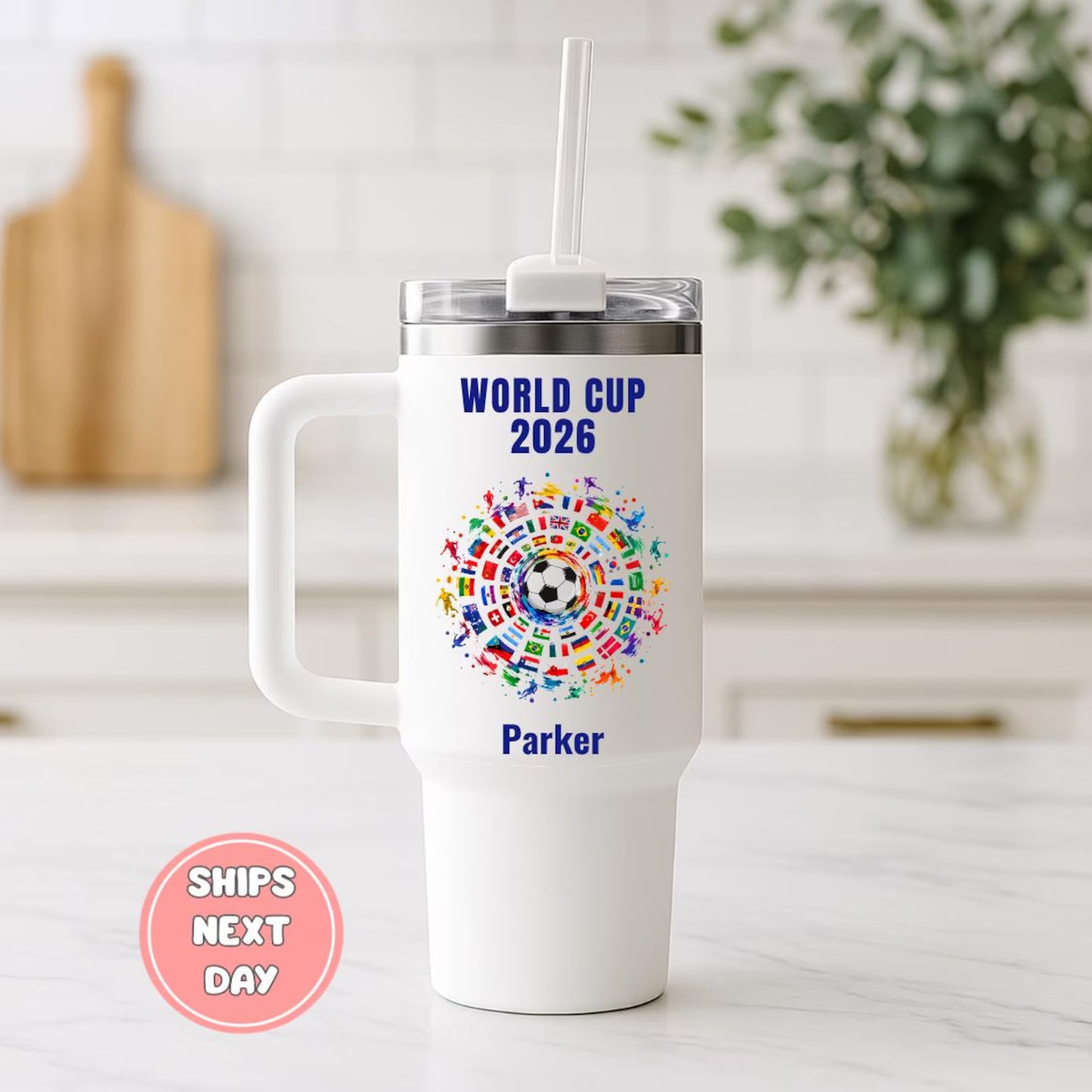 Custom World Cup 2026 Tumbler | Personalized Soccer Fan Gifts | WC 2026 Gifts | 40 oz Tumbler | Football Lover Gifts