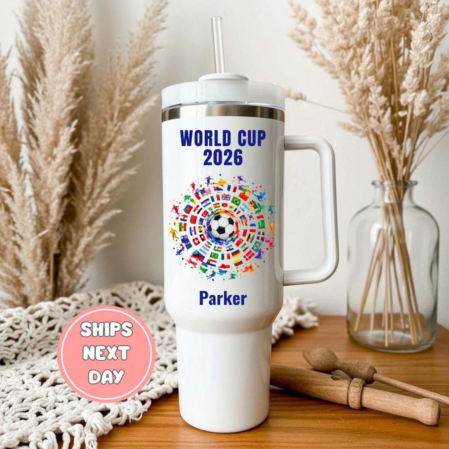 Custom World Cup 2026 Tumbler | Personalized Soccer Fan Gifts | WC 2026 Gifts | 40 oz Tumbler | Football Lover Gifts