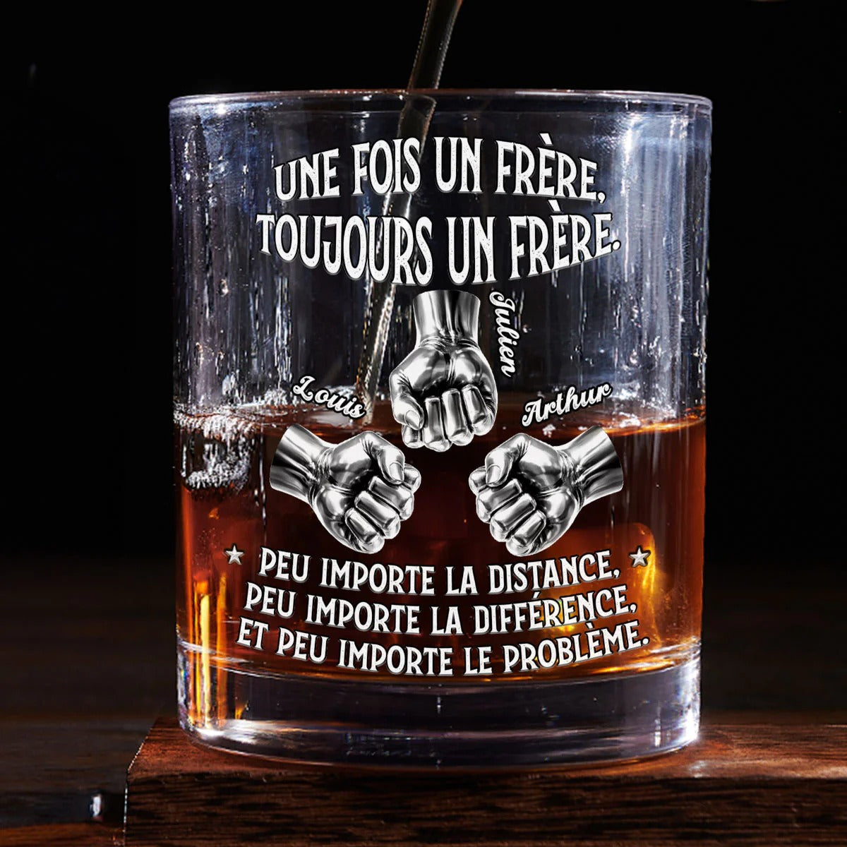 Toujours Mon Frère – Personalisiertes Whiskyglas