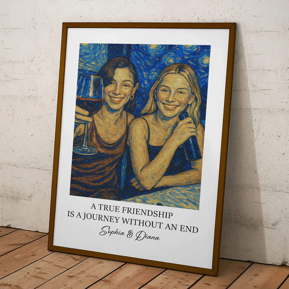 Ein wahre Freundschaft Poster im Van Gogh Stil – Personalisiertes Foto Geschenk