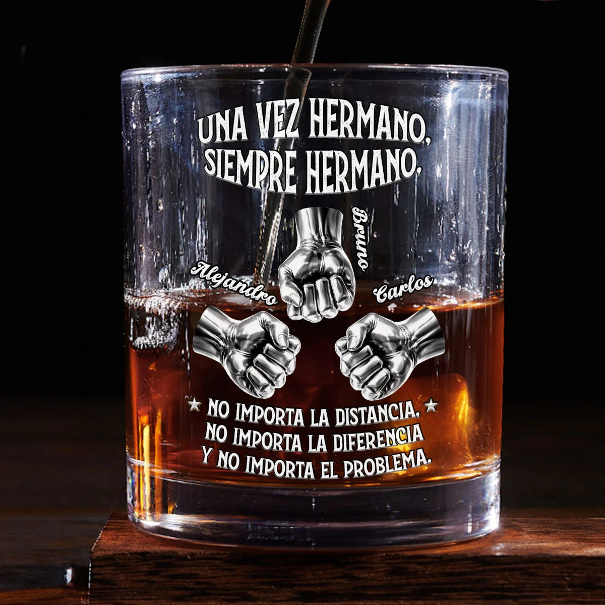 Toujours Mon Frère – Personalisiertes Whiskyglas