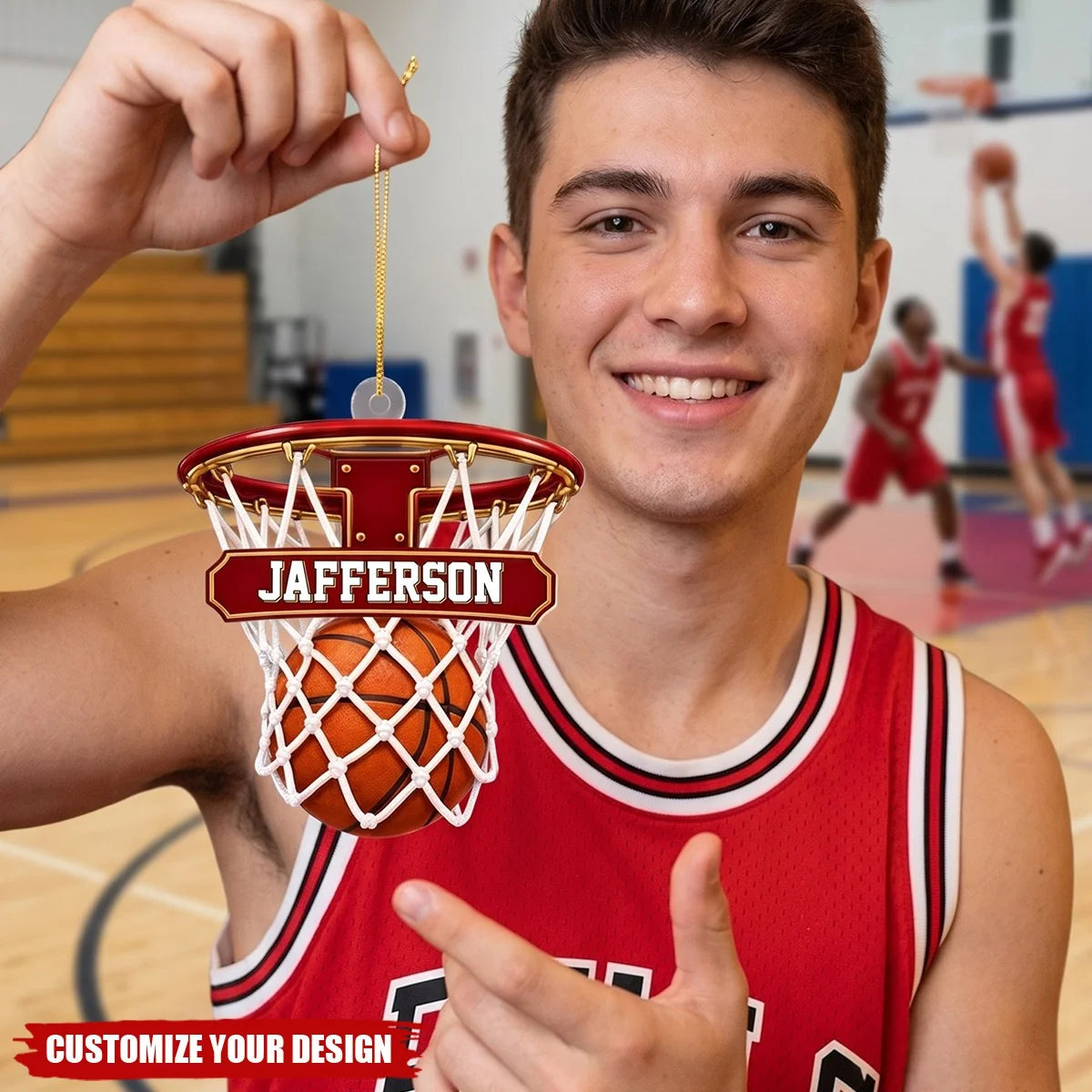 Personalized Basketball Hoop Christmas Ornament – Custom Name Sports Keepsake Gift for Players & Coaches