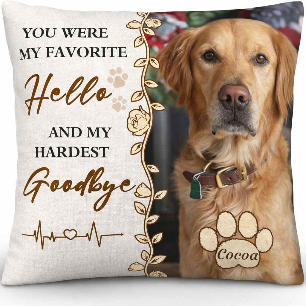 Personalized Pet Memorial Throw Pillow with Photo Pet Memorial Gifts for Dogs Cats Loss of Dog Sympathy Gift Dog Bereavement Remembrance Picture