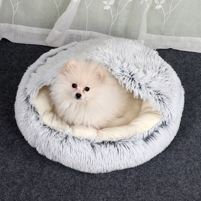 Cozy Pet Cave Bed – Ultra Soft Washable Small Dog & Cat Nest with Non-Slip Base