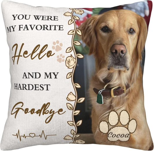 Personalized Pet Memorial Throw Pillow with Photo Pet Memorial Gifts for Dogs Cats Loss of Dog Sympathy Gift Dog Bereavement Remembrance Picture