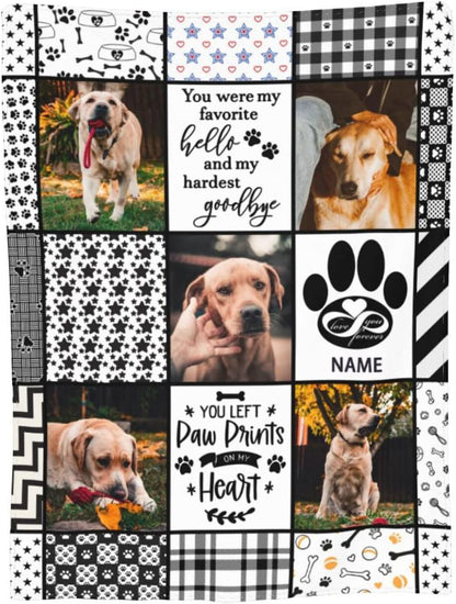 Custom Dog Photo Memorial Blanket Personalized Pet Memorial Gifts for Dogs Loss of Pet Sympathy Gift Dog Bereavement Gifts