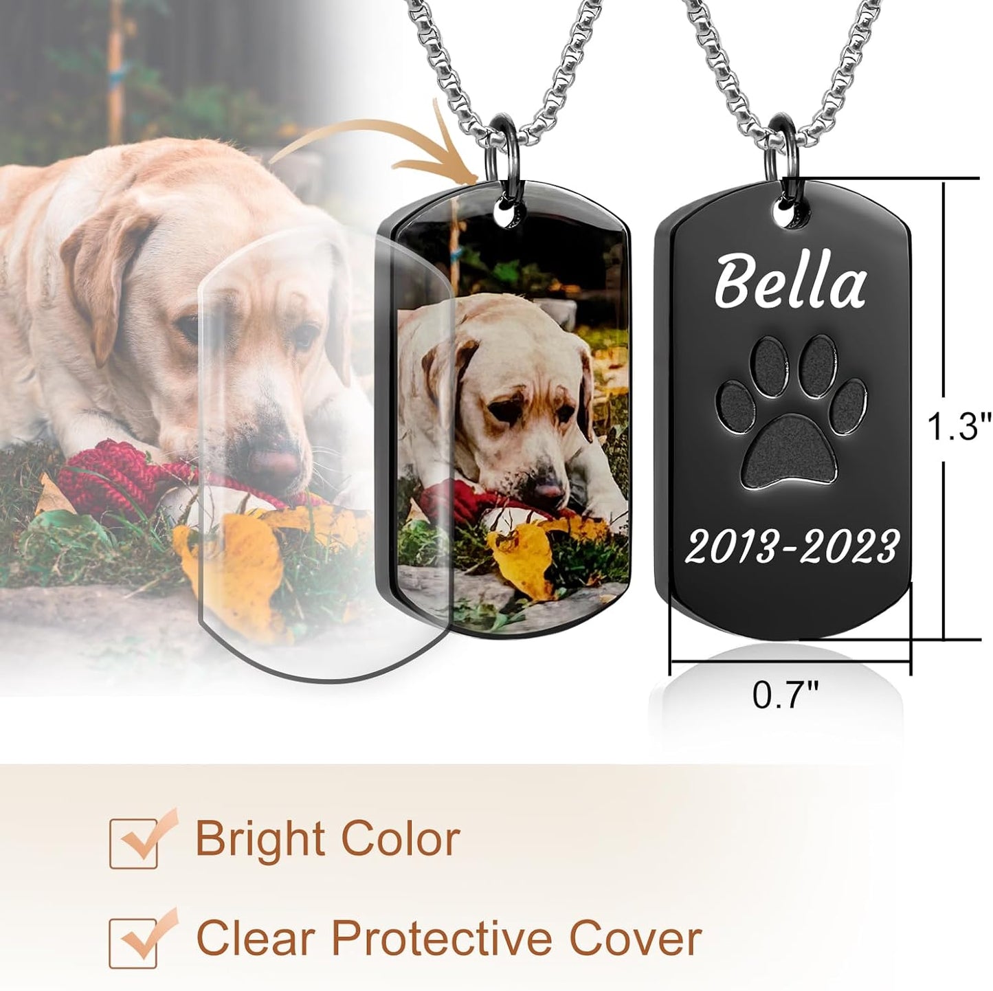 Personalized Pet Urn Necklaces for Dog Cat Ashes Custom Photo Text Stainless Steel Cremation Jewelry Pet Loss Memorial Gift