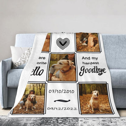 Custom Dog Photo Memorial Blanket Personalized Pet Memorial Gifts for Dogs Loss of Pet Sympathy Gift Dog Bereavement Gifts
