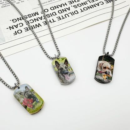 Personalized Pet Urn Necklaces for Dog Cat Ashes Custom Photo Text Stainless Steel Cremation Jewelry Pet Loss Memorial Gift