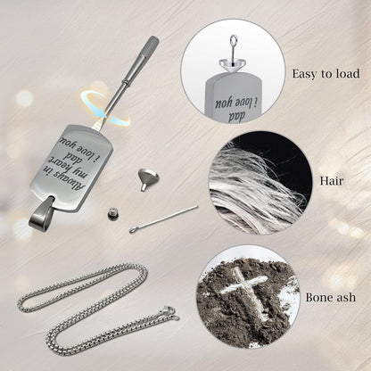 Personalized Ashes Necklace for Men Women Pet Custom Photo Text Stainless Steel Memorial Cremation Jewelry Keepsake Memorial Gifts