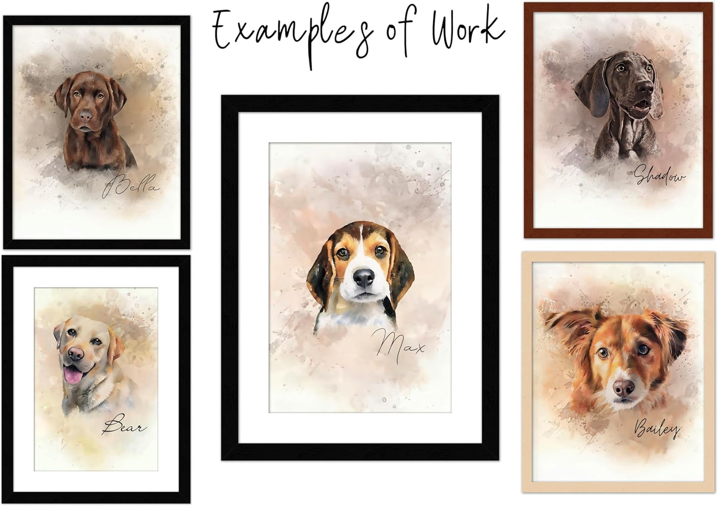 Custom Pet Portrait Wall Art - Create Your Own Watercolor Painting from Your Photo