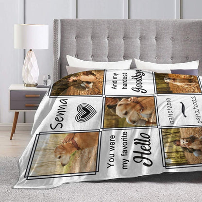 Custom Dog Photo Memorial Blanket Personalized Pet Memorial Gifts for Dogs Loss of Pet Sympathy Gift Dog Bereavement Gifts