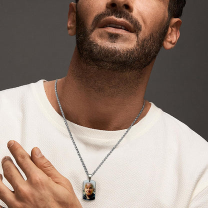 Personalized Ashes Necklace for Men Women Pet Custom Photo Text Stainless Steel Memorial Cremation Jewelry Keepsake Memorial Gifts