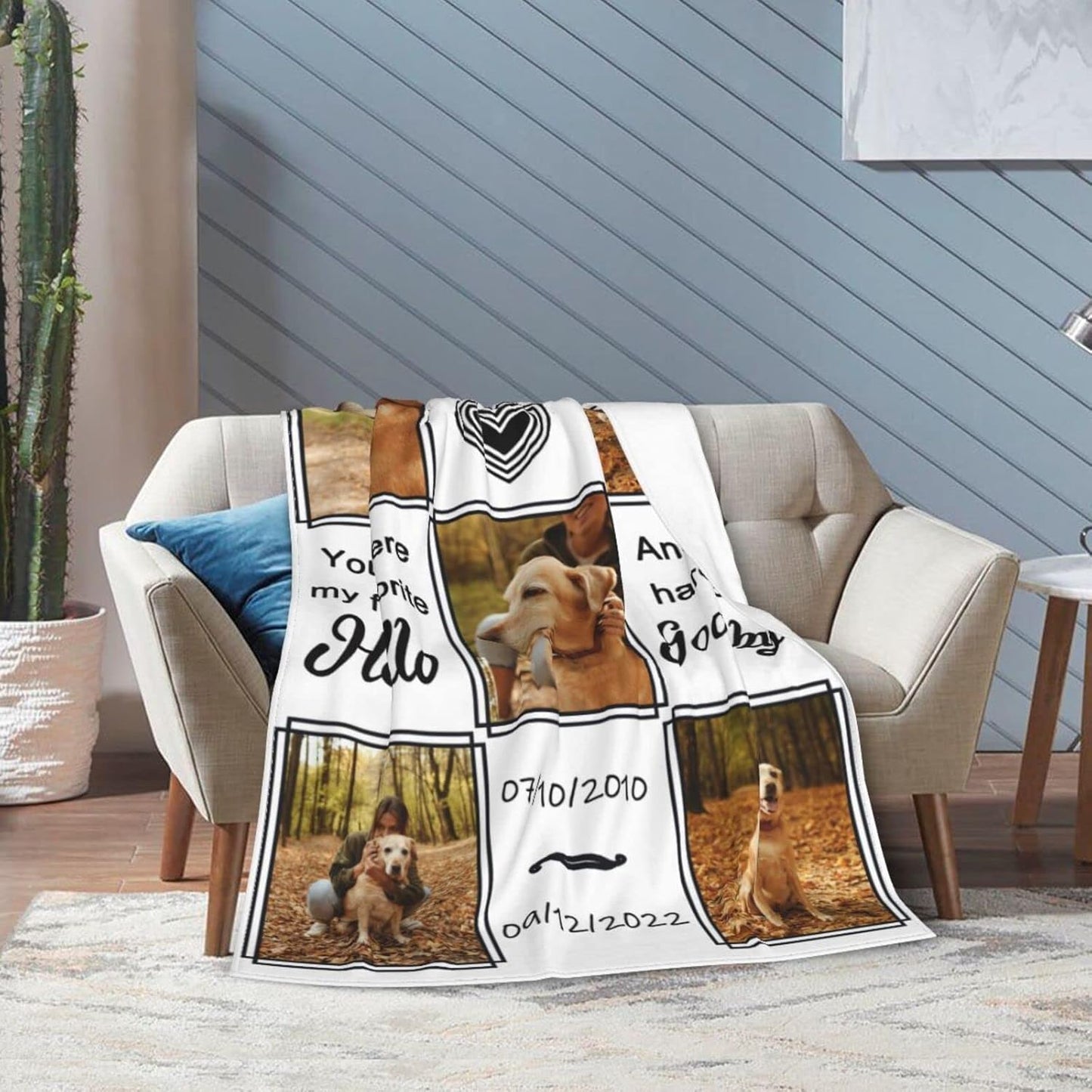Custom Dog Photo Memorial Blanket Personalized Pet Memorial Gifts for Dogs Loss of Pet Sympathy Gift Dog Bereavement Gifts