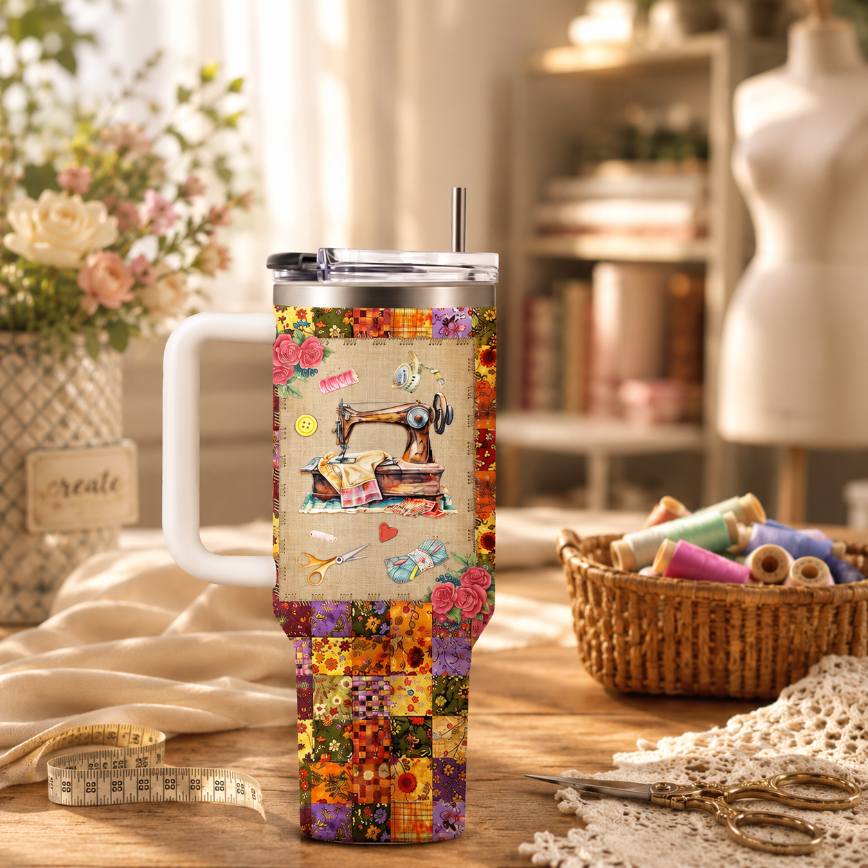 Funny Sewing Tumbler 40oz – Gift for Quilters & Sewing Lovers