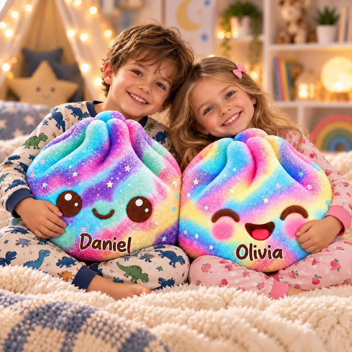 Personalized 3D Dumpling Plush Pillow – Custom Photo Food Shape Cushion Gift for Kids & Family